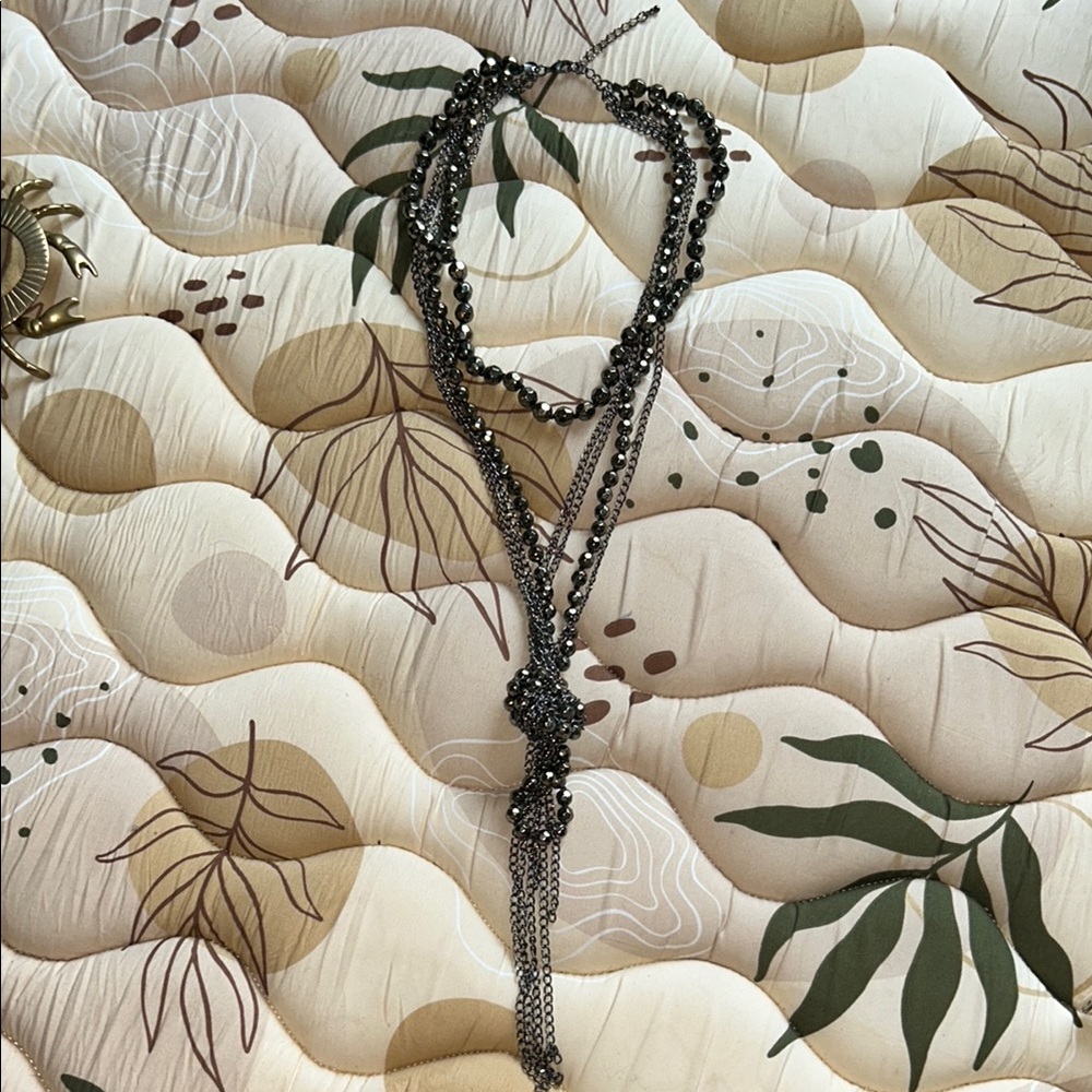 Express Long Silver Knotted Necklace